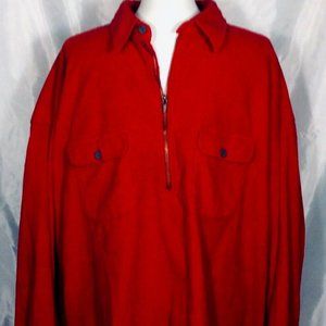 Marlboro 90s Men Red Corduroy Pullover Shirt Jacket Sz XXL 1/4 Zip Long Sleeve